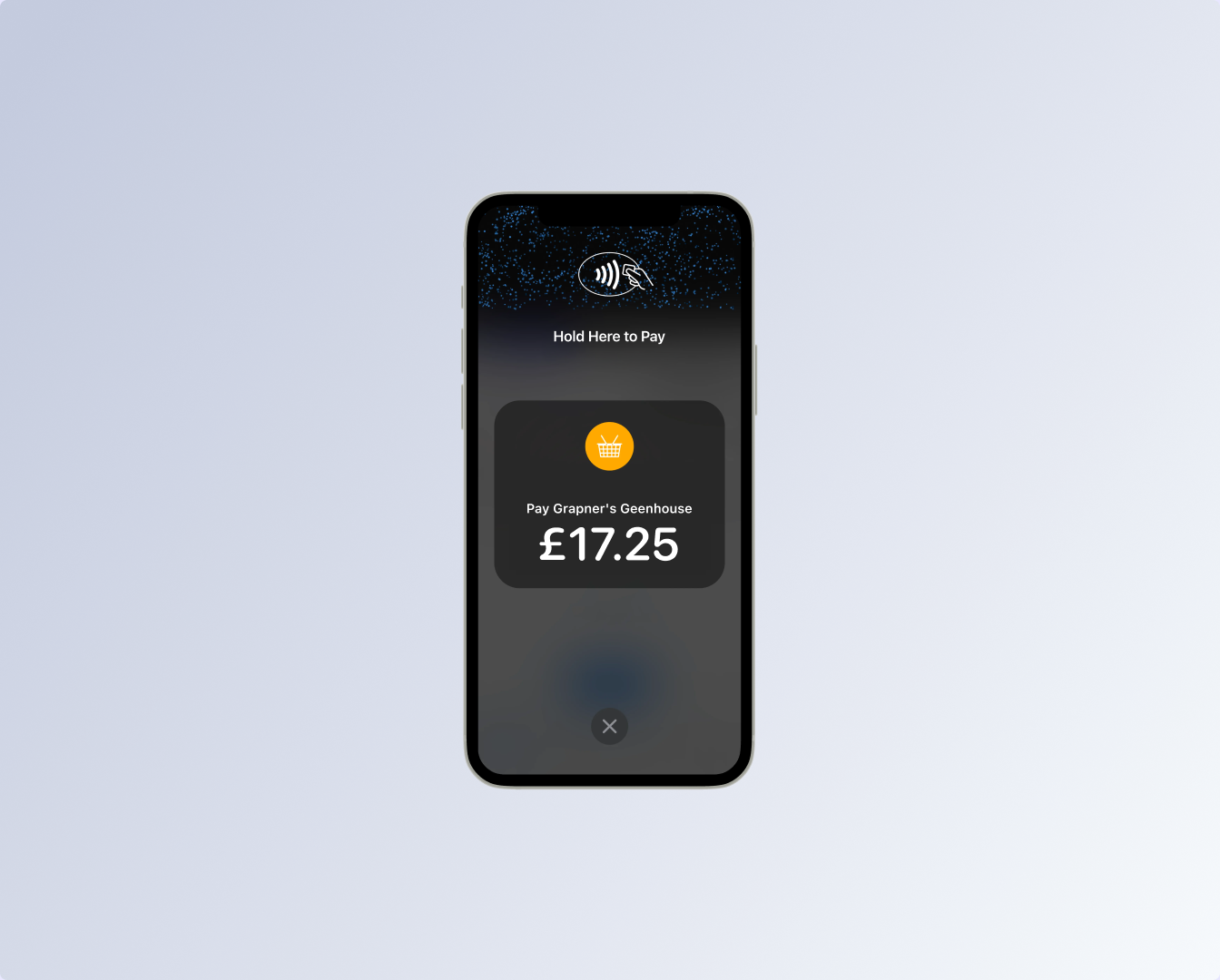 Ordello Tap to Pay phone payment screen