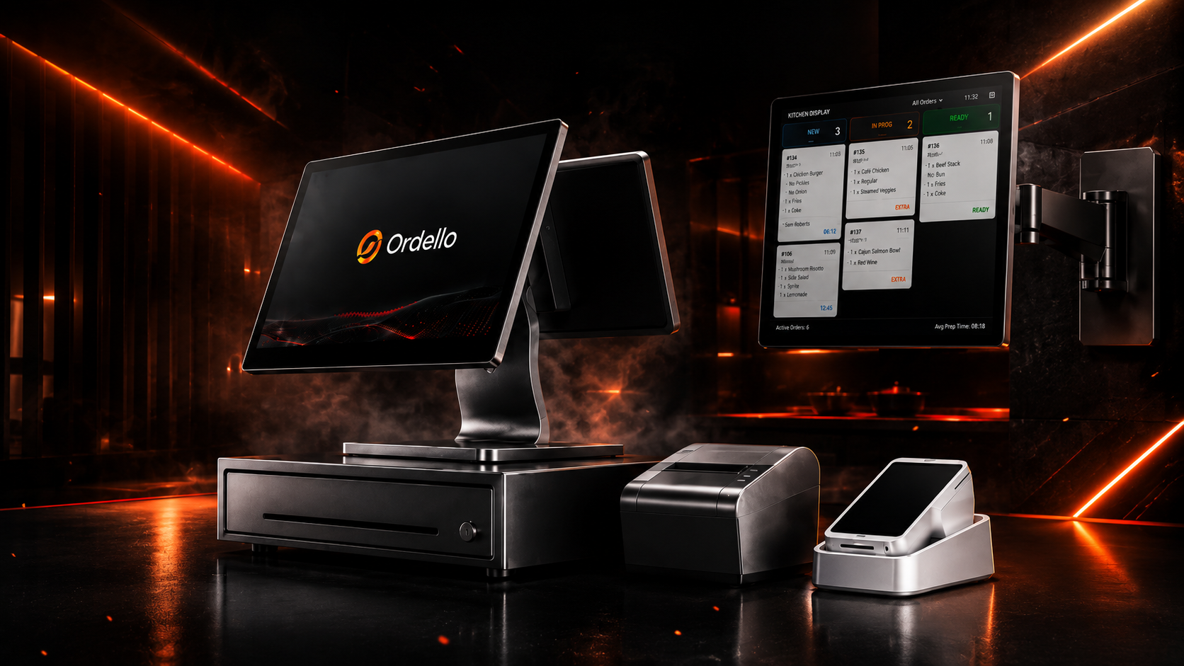 Ordello till, printer and workflow screens